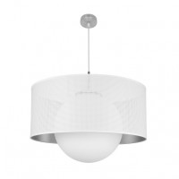 Distribuidor - Lâmpadas Diversas | Colgantes Moderno | COLGANTE COSMICO 1XE27 NIQUEL/BLANCO-PLATA REGX60X60 CM Ref: 194296001